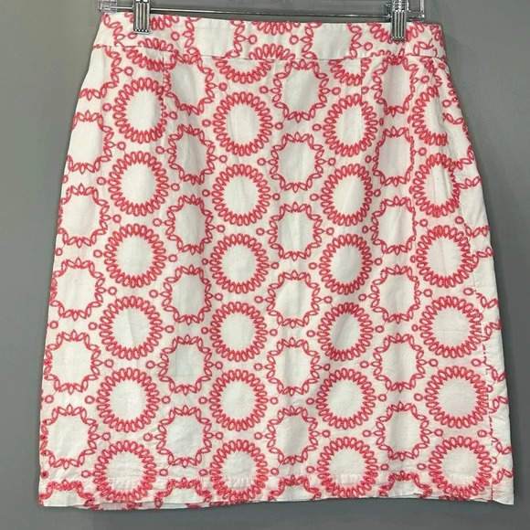 Banana Republic Milly Collection Embroidered Skirt Size 8 - Picture 3 of 6